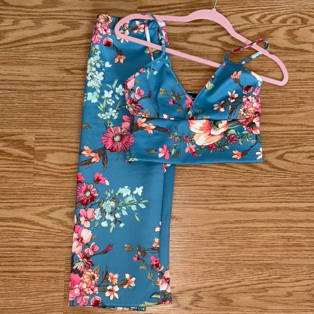 Floral Blue Women's 2 piece Set